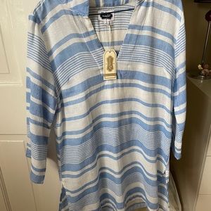 Blue striped coverup